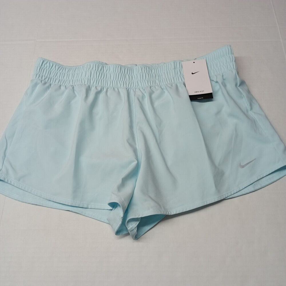 NWT Nike Women's One Dri-FIT Mid-Rise Shorts 3in Blue DX6010-474 Size XL XLarge